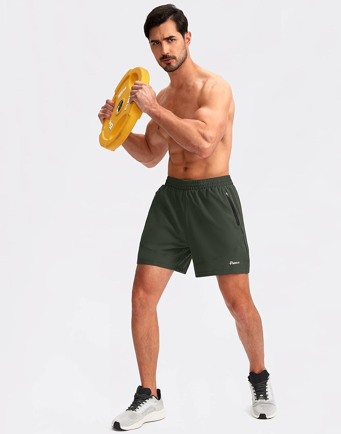 Men'S Workout Running Shorts Lightweight Gym Athletic Shorts for Men with Zipper Pockets