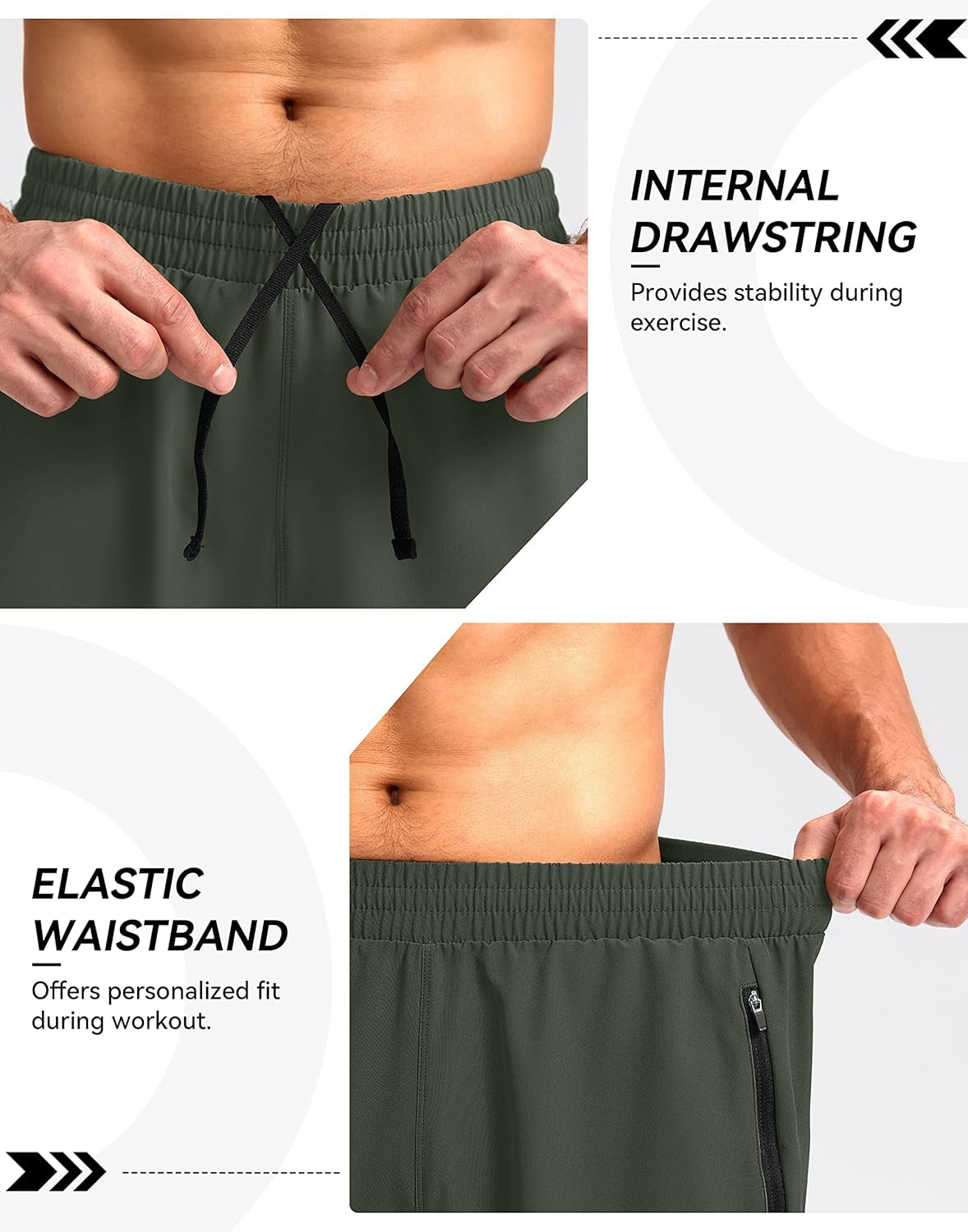 Men'S Workout Running Shorts Lightweight Gym Athletic Shorts for Men with Zipper Pockets