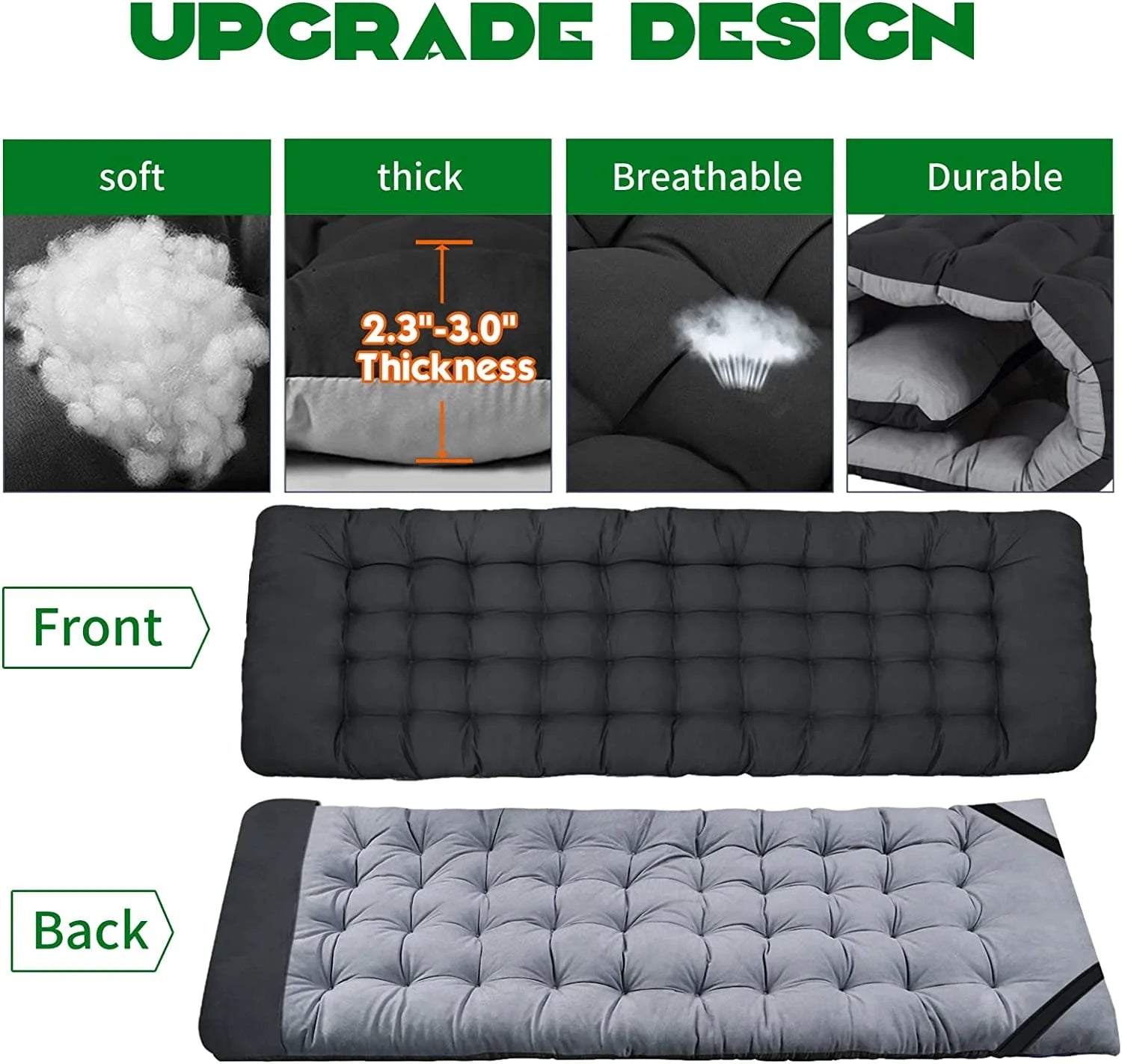 Slsy 2 Pack Oversized XXL Folding Bed Cot with 3.3 Inch 2 Sided Mattress, 32'' Wide 900Lb Loading Double-Layer 1200D Folding Camping Cots with Carry Bag, Portable Sleeping Cot Guest Bed