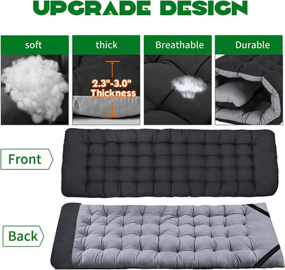 Slsy 2 Pack Oversized XXL Folding Bed Cot with 3.3 Inch 2 Sided Mattress, 32'' Wide 900Lb Loading Double-Layer 1200D Folding Camping Cots with Carry Bag, Portable Sleeping Cot Guest Bed