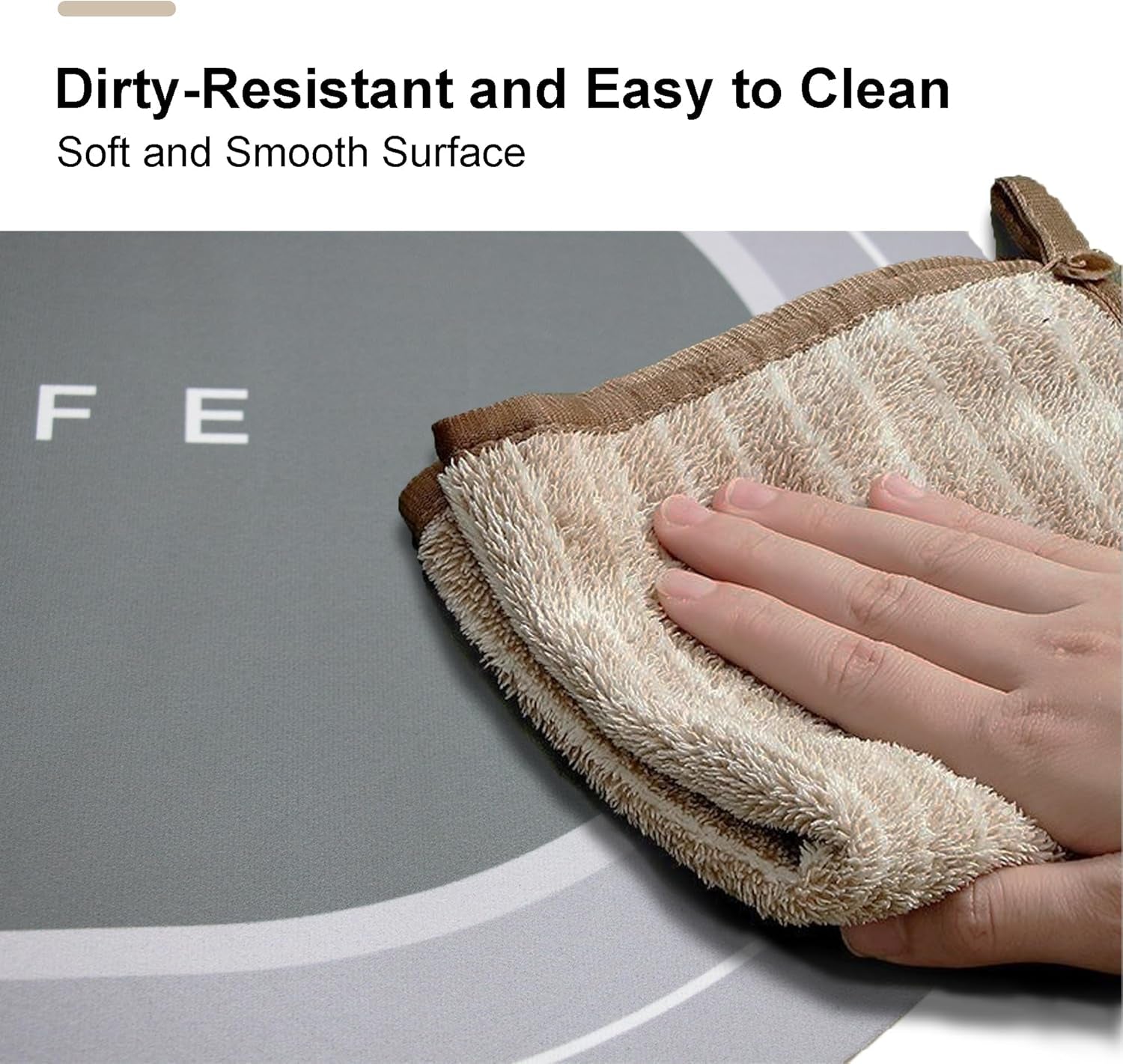 Rubber Bath Mats Quick-Drying Non-Slip Bathroom Mat Super Absorbent Bath Mat Instant Dry Bath Mat, Bathroom Rug in Front of the Kitchen Sink, Shower Room, Bathtub, Oval(Dark Grey+16.9X35.4In)