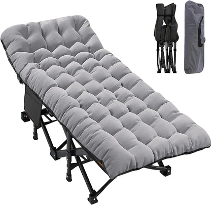 Slsy 2 Pack Oversized XXL Folding Bed Cot with 3.3 Inch 2 Sided Mattress, 32'' Wide 900Lb Loading Double-Layer 1200D Folding Camping Cots with Carry Bag, Portable Sleeping Cot Guest Bed