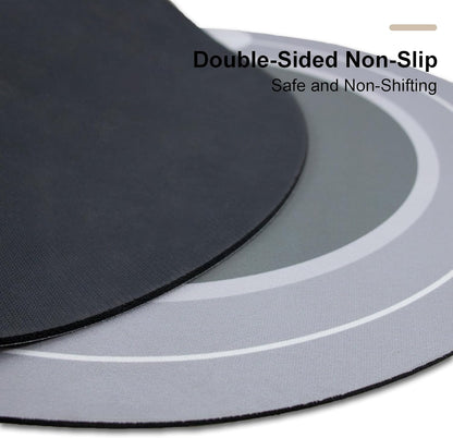 Rubber Bath Mats Quick-Drying Non-Slip Bathroom Mat Super Absorbent Bath Mat Instant Dry Bath Mat, Bathroom Rug in Front of the Kitchen Sink, Shower Room, Bathtub, Oval(Dark Grey+16.9X35.4In)